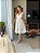 Vestido Vitória Em Algodão Bordado em Cordonê Branco com Bege - Imagem 4
