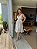 Vestido Vitória Em Algodão Bordado em Cordonê Branco com Bege - Imagem 2