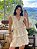 Vestido Raquel Bicolor Branco com Bege em Algodão com Cordonê - Imagem 1