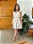 Vestido Raquel Bicolor Branco com Bege em Algodão com Cordonê - Imagem 3