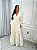 Vestido Glória Linho Longo Bordado Manga Longa - Imagem 1