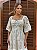 Vestido Cintia Cordone Midi de Algodão Bordado Branco com Bege - Imagem 5