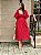 Vestido Cintia Cordone Midi de Algodão Bordado Vermelho - Imagem 2