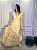 Vestido Glória Longo de Renda Manga bufante Amarelo com Bege - Imagem 1