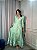 Vestido Glória Longo Cordonê Manga bufante Verde Oliva - Imagem 1