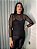 Blusa de Tule Gola Alta Preta - Imagem 4