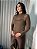 Blusa de Tule Gola Alta Marrom - Imagem 2