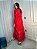 Vestido Glória Longo Cordonê Manga Bufante Vermelho - Imagem 3