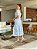 OPORTUNIDADE - Vestido Midi Graça de Renda Azul com Branco - Imagem 3