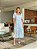 OPORTUNIDADE - Vestido Midi Graça de Renda Azul com Branco - Imagem 1