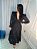 OPORTUNIDADE - Vestido Glória Longo Cordonê Manga bufante Bicolor Preto - Imagem 2