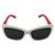 Óculos de Sol Infantil Zjim Silicone Quadrado Branco e Vermelho - Imagem 3
