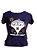 T-Shirt Femme Infantil Bad Rose roxa com Detalhe Brancos, Pretos e veludo. - Imagem 1