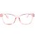 Óculos de Grau Feminino Bell Clover Rosa Translúcido com Detalhe Dourado - Imagem 3