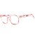 Óculos de Grau Feminino Bell Clover Rosa Translúcido com Detalhe Dourado - Imagem 1