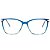Óculos de Grau Feminino BellClover Azul Translúcido com Detalhe Listrado - Imagem 3