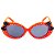 Óculos de Sol Infantil Eva Solo Redondo Vermelho de Bolinhas com Laço Preto - Imagem 3
