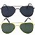 Kit de 2 Óculos de Sol Clássicos OTTO em Metal Monel® Aviador Grafite / Dourado - Imagem 2