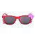 Óculos de Sol Infantil Eva Solo Quadrado Gatinho Vermelho e Laço Roxo - Imagem 2
