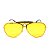 Óculos Dark Face Aviador Dourado Com Lente amarela -3561C3 - Imagem 2