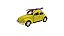 Miniatura Volkswagen Fusca Surf Welly Amarelo 1:32 - Imagem 1