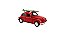 Miniatura Volkswagen Fusca Surf Welly Vermelho 1:32 - Imagem 2