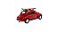 Miniatura Volkswagen Fusca Surf Welly Vermelho 1:32 - Imagem 3