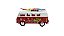 Miniatura Volkswagen Kombi 1962 Paz Amor Surf Vermelho 1:32 - Imagem 7