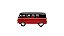 Miniatura Volkswagen Kombi 1962 Classic Preto Vermelho 1:32 - Imagem 7