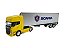 Miniatura Caminhão Scania R730 Amarelo Carreta BaúWelly 1:32 - Imagem 1