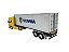 Miniatura Caminhão Scania R730 Amarelo Carreta BaúWelly 1:32 - Imagem 2