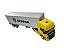 Miniatura Caminhão Scania R730 Amarelo Carreta BaúWelly 1:32 - Imagem 5