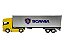 Miniatura Caminhão Scania R730 Amarelo Carreta BaúWelly 1:32 - Imagem 8