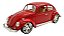 Miniatura Volkswagen Fusca Vermelho Rebaixado Metal 1:18 - Imagem 1
