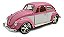 Miniatura Volkswagen Fusca Rosa Rebaixado Metal 1:18 - Imagem 1