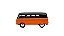 Miniatura Volkswagen Kombi 1962 Classic Preto E Laranja 1:32 - Imagem 7