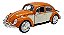 Miniatura Volkswagen Fusca 1966 Laranja Metal 1:24 - Imagem 1
