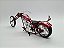 Miniatura Moto Chopper Custom Vermelho Metal 1:12 - Imagem 6