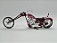 Miniatura Moto Chopper Custom Vermelho Metal 1:12 - Imagem 2
