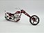 Miniatura Moto Chopper Custom Vermelho Metal 1:12 - Imagem 4