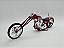 Miniatura Moto Chopper Custom Vermelho Metal 1:12 - Imagem 3