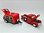 Miniatura Ford Pickup 1940 Com Reboque Vermelho Metal 1:24 - Imagem 3