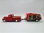 Miniatura Ford Pickup 1940 Com Reboque Vermelho Metal 1:24 - Imagem 6
