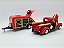 Miniatura Ford Pickup 1940 Com Reboque Vermelho Metal 1:24 - Imagem 4