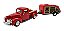 Miniatura Ford Pickup 1940 Com Reboque Vermelho Metal 1:24 - Imagem 1
