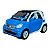 Miniatura Smart Fortwo Azul Acende Luz E Som Metal 1:24 - Imagem 1
