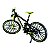 Miniatura Bicicleta Bike Preto e Verde Metal 1:10 - Imagem 3