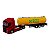 Miniatura Caminhão Volvo Vermelho Tanque Amarelo Welly 1:64 - Imagem 2