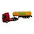 Miniatura Caminhão Volvo Vermelho Tanque Amarelo Welly 1:64 - Imagem 5