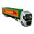 Miniatura Caminhão Volvo Prata Bau Verde Welly 1:64 - Imagem 1